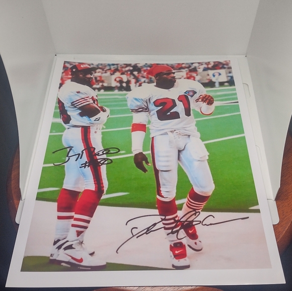 SAN FRANCISCO 49ERS 8.5x11 GLOSSY🏈POSTER JERRY RICE🌟& PRIME DEION🌟 SANDERS!🔥 - Picture 13 of 13